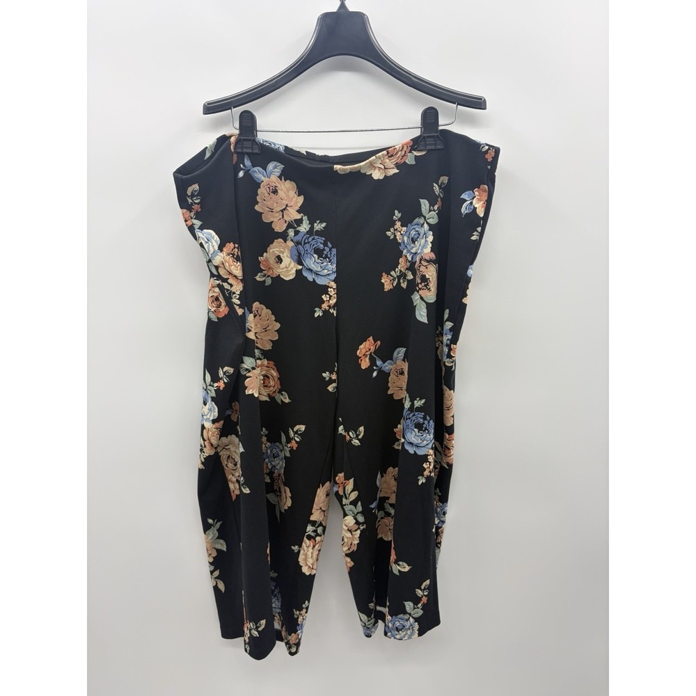 Jules‎ & Leopold Womens Plus Size 3X Pull On Wide Leg Crop Pants in Black Floral